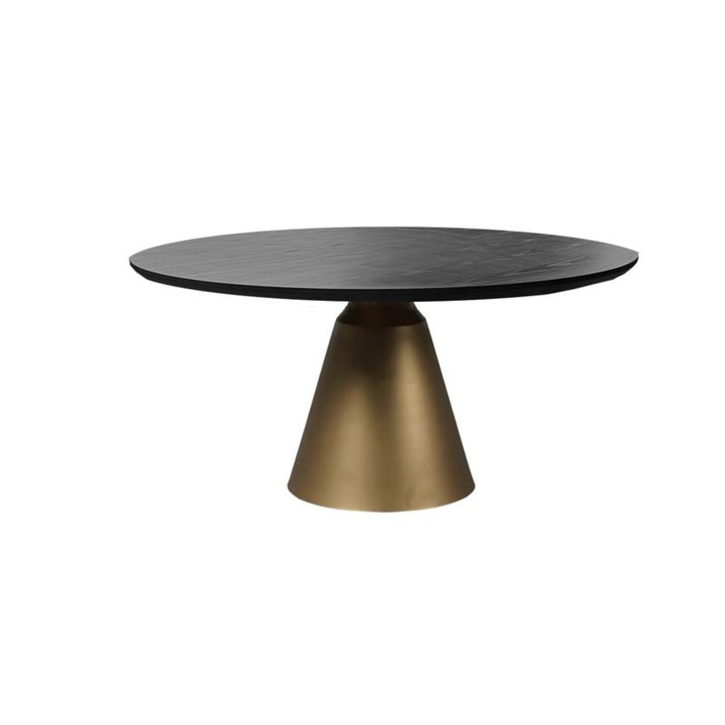 AAT44 fekete fa-bronz étkezőasztal