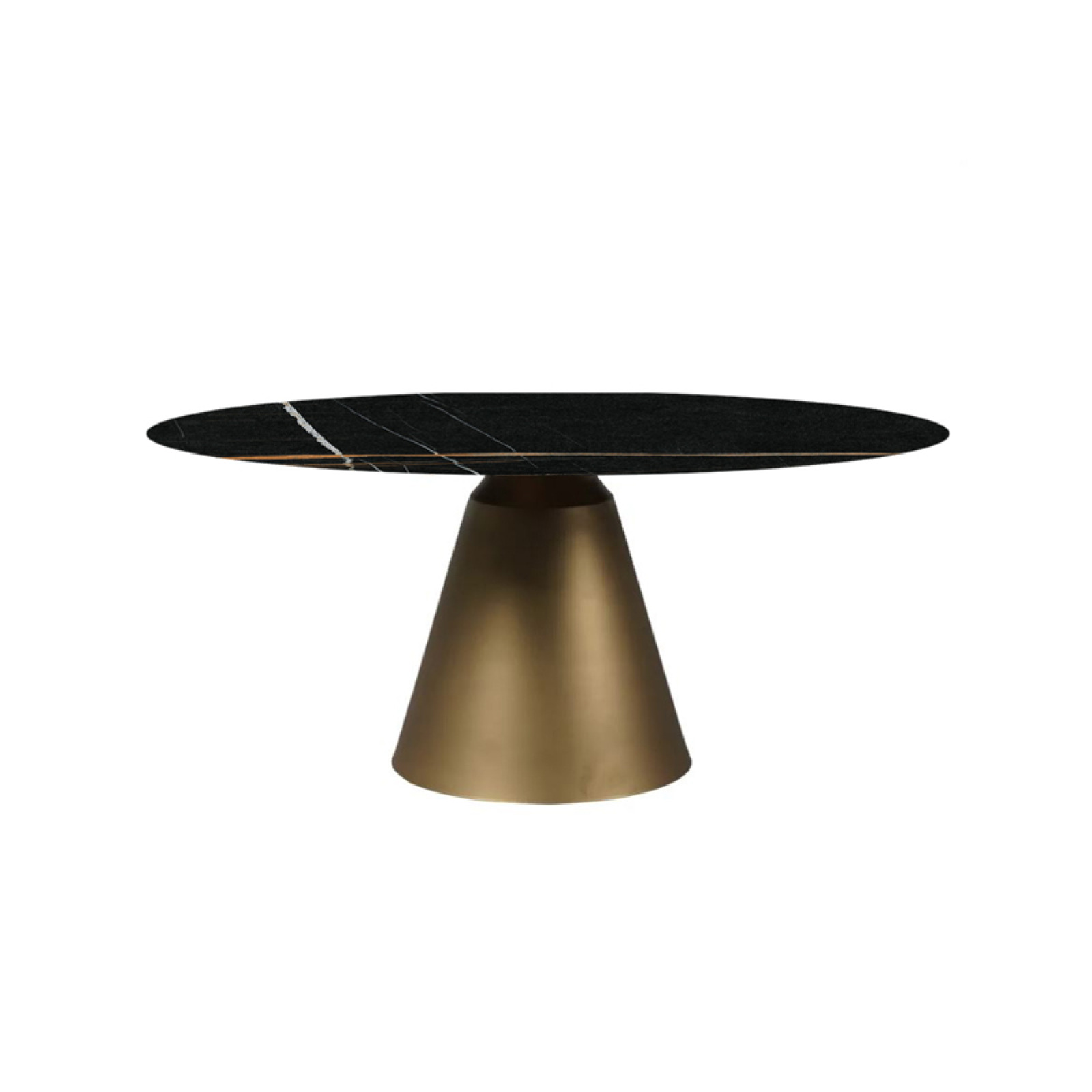 AAT44 fekete márvány-bronz étkezőasztal
