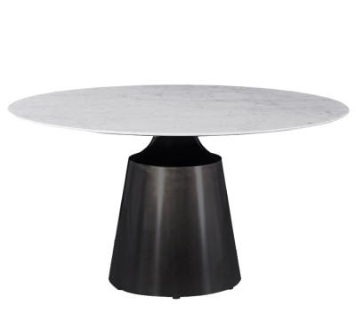 AAT44 fehér márvány-fekete étkezőasztal